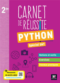 Carnet de réussite : Python spécial SNT - 2de - livre élève