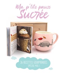 Coffret ma p'tite pause sucrée : 26 recettes gourmandes spéciales mug - Un joli mug en céramique et un livre de recettes