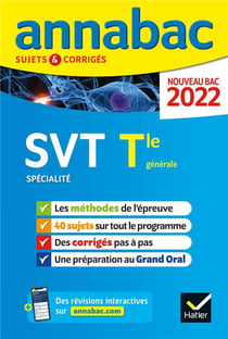 Annabac sujets & corrigés : SVT, spécialité - terminale générale (édition 2022)