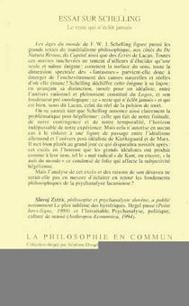 Essai sur Schelling - le reste qui n'éclot jamais