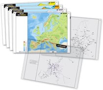 CARTO CALQUES - 4 CARTES EUROPE + 2 CALQUES - HISTOIRE GEOGRAPHIE EDUCATION CIVIQUE CYCLE 3