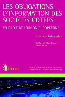 Les Obligations D Information Des Societes Cotees En Droit De L Union Europeenne
