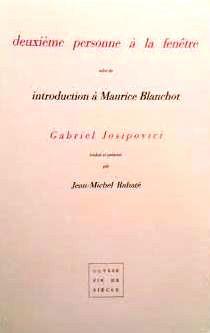 Deuxième personne à la fenêtre / maurice blanchot