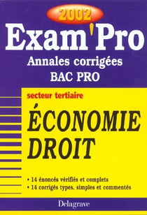 Economie droit bac pro t.26 - edition 2002