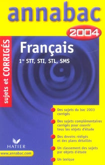 Annabac Tome 00009 : sujets corriges (édition 2004)