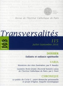 REVUE TRANSVERSALITES n.115 : enfants et enfance spirituelle
