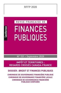 Revue française de finances publiques n.151 - impôt et territoires : regards croisés canada-france