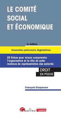 Le comité social et économique (CSE) : Nouvelles précisions législatives : 20 fiches pour mieux comprendre l'organisation et le rôle de cette instance de représentation des salariés (4e édition)