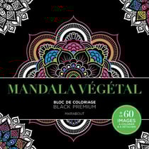 Mandala végétal - bloc de coloriage - black premium