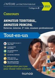 Concours animateur territorial, animateur principal - externe, interne, 3e voie et examen professionnel (édition 2023)
