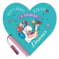 Mon carnet coeur à colorier - licornes