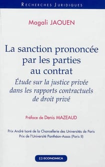 SANCTION PRONONCEE PAR LES PARTIES AU CONTRAT (LA)