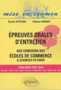 Épreuves orales d'entretien aux concours des écoles de commerce. Bac+0