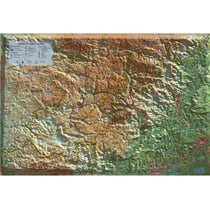 Carte en relief des Cévennes et grands causses