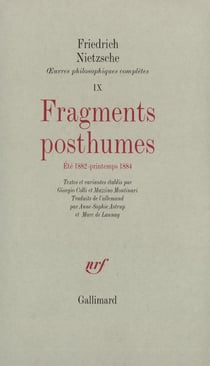 Fragments posthumes (ete 1882 printemps 1884)