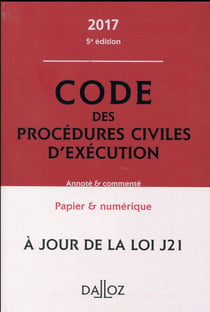 CODE DES PROCEDURES CIVILES D'EXECUTION 2017