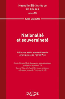 Nationalité et souveraineté - Volume 196