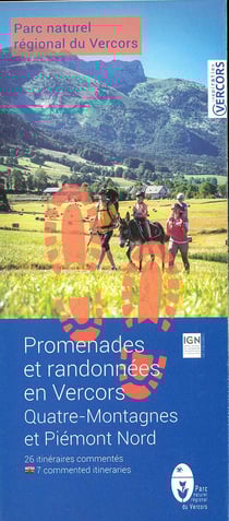 Carte de randonnée - promenades et randonnées en Vercors - Quatre-Montagne