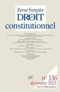 Revue française de droit constitutionnel n.136 (édition 2023)