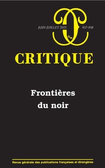 Revue Critique n.937-938 : Frontières du noir