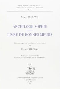 Archiloge sophie - livre de bonnes moeurs