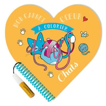Mon carnet coeur à colorier - chats