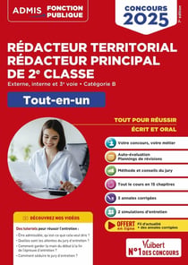 Concours Rédacteur territorial et Rédacteur principal de 2e classe - Catégorie B - Tout-en-un : Externe, interne, 3e voie - Concours 2025