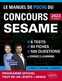 Le manuel de poche du concours SESAME : écrits + oraux (édition 2022)