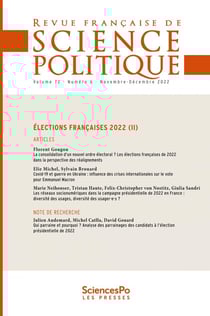 Revue française de science politique n.72 : Elections françaises 2022