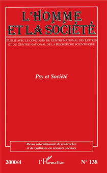 REVUE INTERNATIONALE DE RECHERCHES ET DE SYNTHESES EN SCIENCES SOCIALES n.138 : psy et société