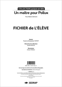 Un maître pour Pollux - fichier de l'élève