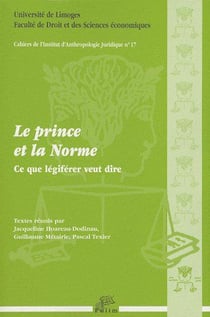 Cahiers de l'institut d'anthropologie juridique t.17 - le prince et la norme - ce que légiférer veut dire
