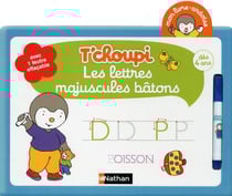 Mon livre-ardoise - t'choupi - les lettres majuscules bâtons - à partir de 4 ans