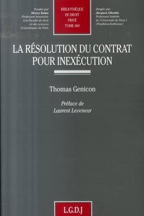 La resolution du contrat pour inexécution