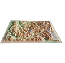 Carte en relief du massif de la Vanoise
