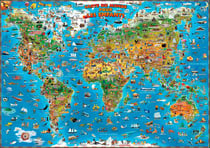 Carte du monde pour enfants sans barres