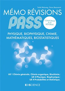 Mémo révisions PASS - physique, biophysique, chimie, mathématiques, biostatistiques