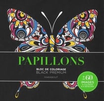 Black premium - papillons - bloc de coloriage