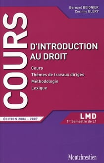 Cours d'introduction au droit (édition 2006-2007)