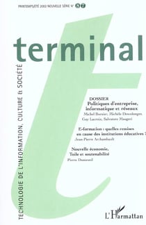 Revue terminal n.87 : politiques d'entreprise, informatique et réseaux