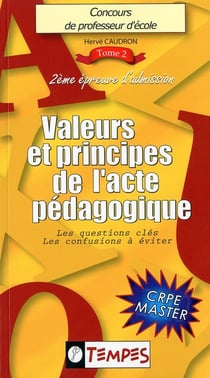 Valeurs et principes de l'acte pédagogique