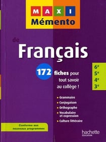 Maxi memento - français - 6ème/5ème/4ème/3ème