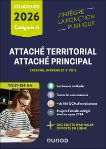 Concours Attaché territorial, Attaché principal - Externe, interne et 3e voie, Catégorie A - Tout-en-un (édition 2026)
