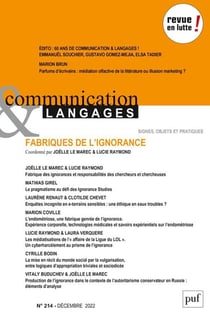Revue communication et langages n.214 : pourquoi certaines connaissances sont-elles minorées ou invisibles ? (édition 2022)