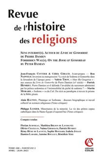 Revue de l'histoire des religions n.240/2 : sens interdit(s) : autour du Livre de Gomorrhe de Pierre Damien / forbidden way(s) : on the Book of Gomorrah by Peter Damian