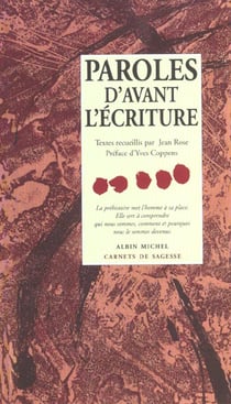 Paroles d'avant l'ecriture