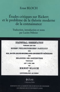 Études critiques sur Rickert et le problème de la théorie moderne de la connaissance