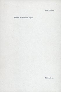 Malarmé, et l'écriture de la prose