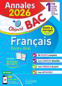 Annales bac - sujets et corrigés : Français - 1res STMG - STI2D - ST2S - STL - STD2A - STHR - Sujets et corrigés (édition 2026)
