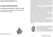 La dignité humaine - la réinsertion socio-juridique des "démunis" au togo - une contribution des soeurs missionnaires de la misécorde divine à la lumière du magister de l'église